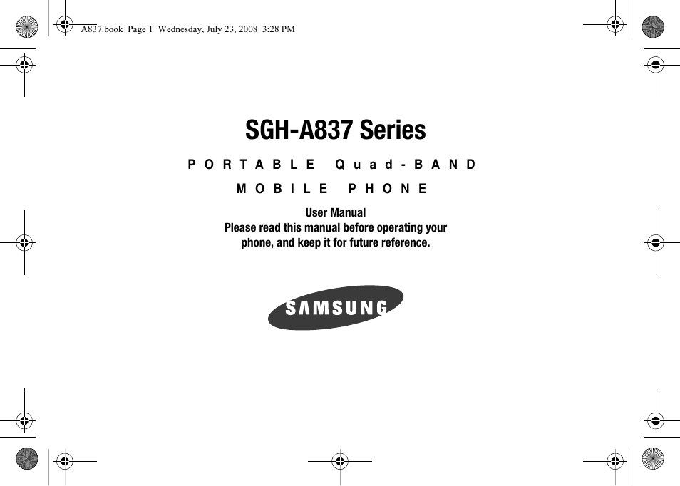 Samsung SGH-A837 User Manual | 187 pages