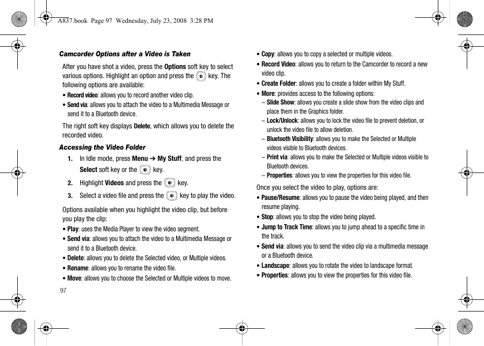 Samsung SGH-A837 User Manual | Page 100 / 187