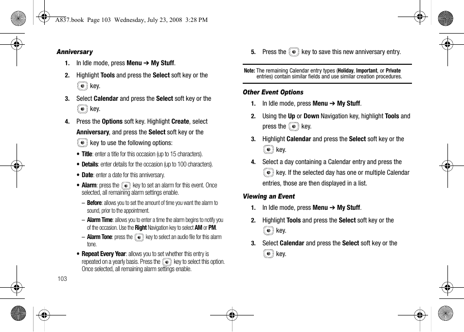 Samsung SGH-A837 User Manual | Page 106 / 187