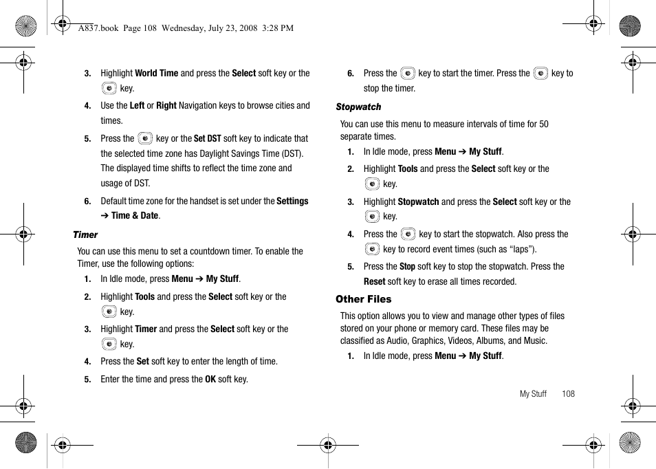 Other files | Samsung SGH-A837 User Manual | Page 111 / 187