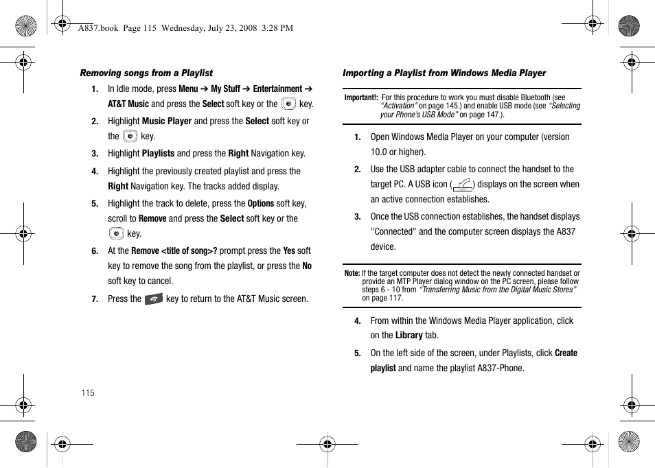 Samsung SGH-A837 User Manual | Page 118 / 187