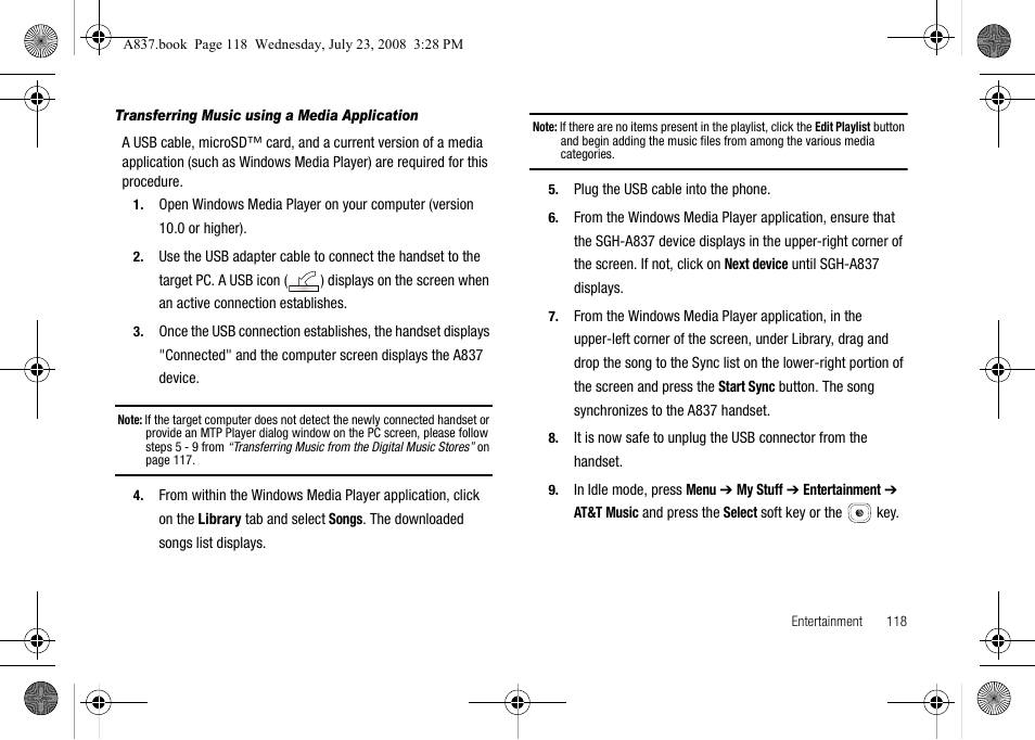 Samsung SGH-A837 User Manual | Page 121 / 187