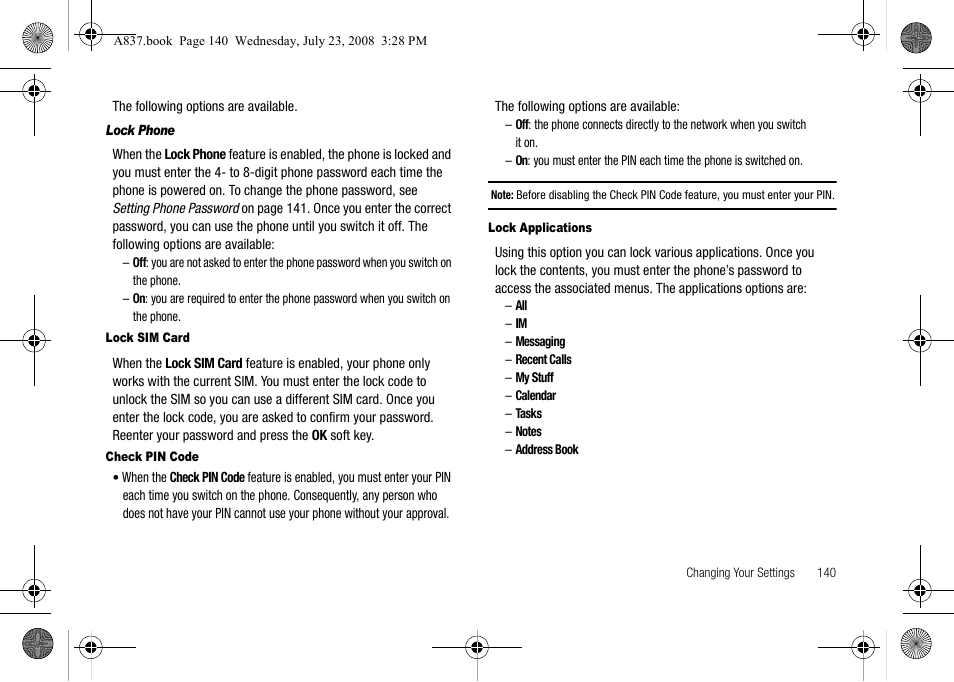 Samsung SGH-A837 User Manual | Page 143 / 187