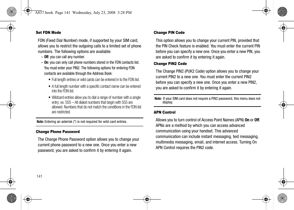 Tails, see “change | Samsung SGH-A837 User Manual | Page 144 / 187