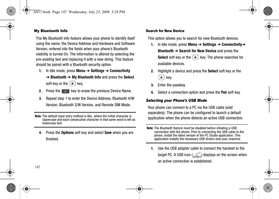 Samsung SGH-A837 User Manual | Page 150 / 187