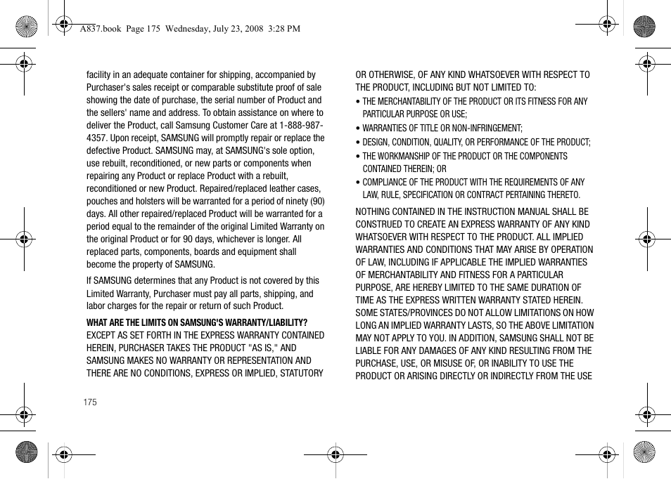 Samsung SGH-A837 User Manual | Page 178 / 187