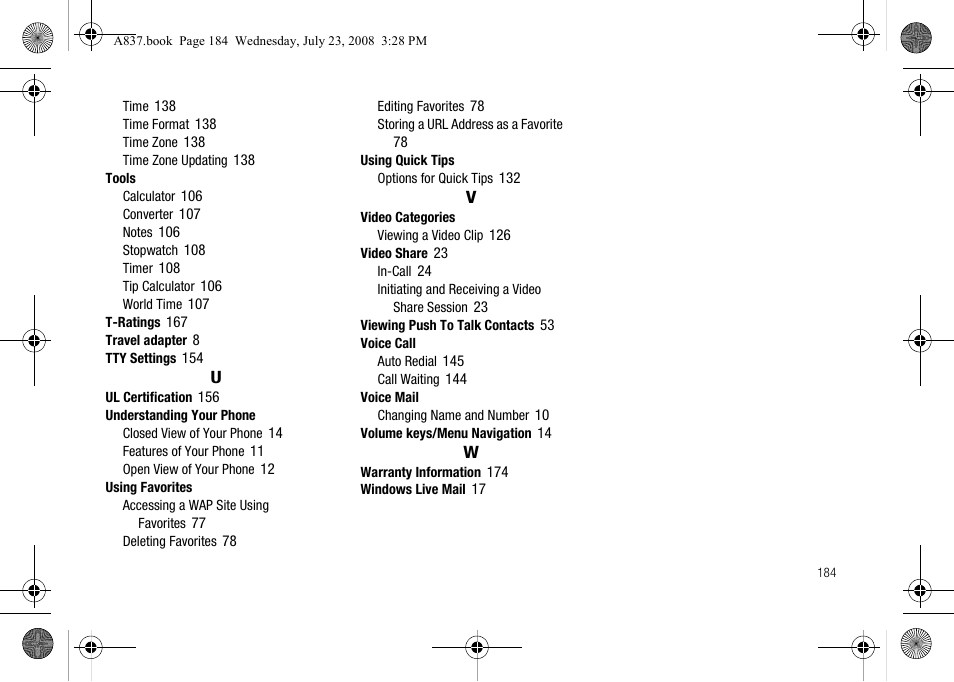 Samsung SGH-A837 User Manual | Page 187 / 187