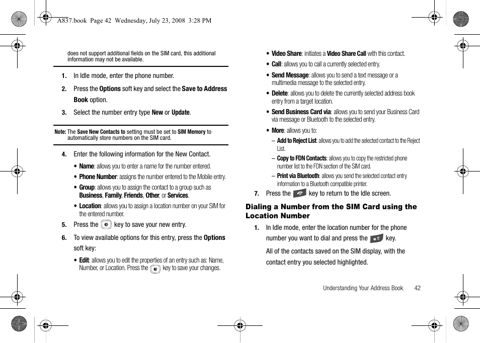 Samsung SGH-A837 User Manual | Page 45 / 187