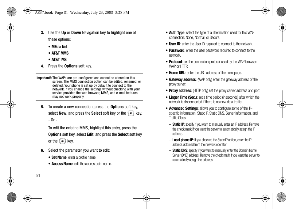 Samsung SGH-A837 User Manual | Page 84 / 187