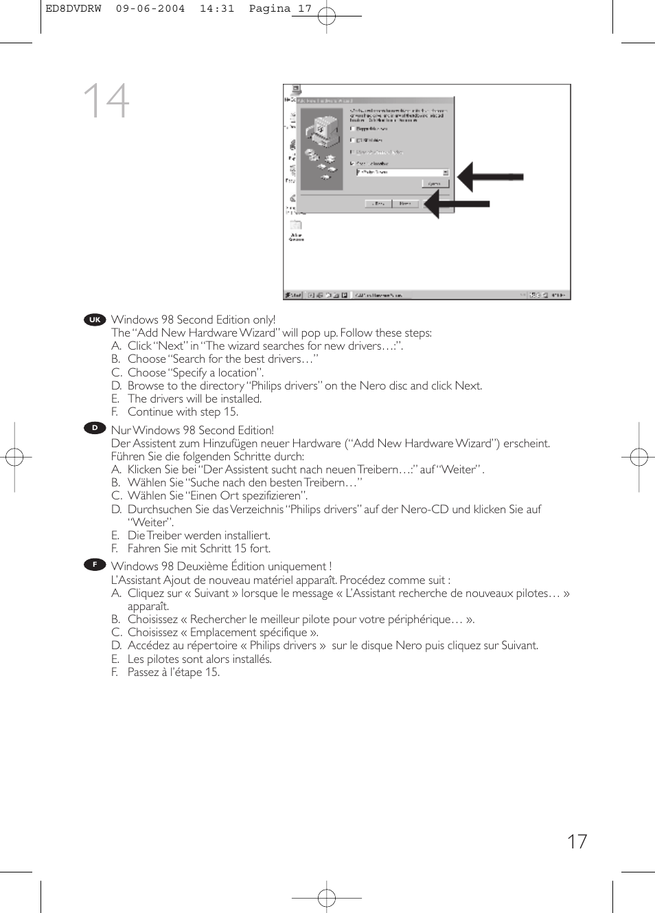 Philips Graveur portable User Manual | Page 17 / 100