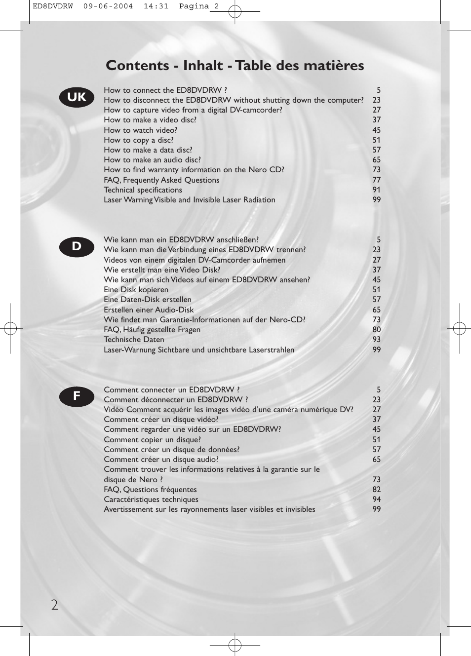 Philips Graveur portable User Manual | Page 2 / 100