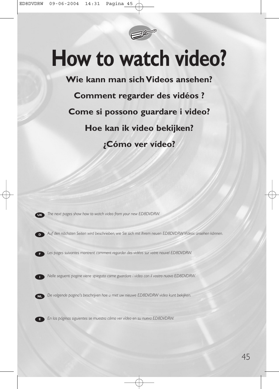 How to watch video | Philips Graveur portable User Manual | Page 45 / 100