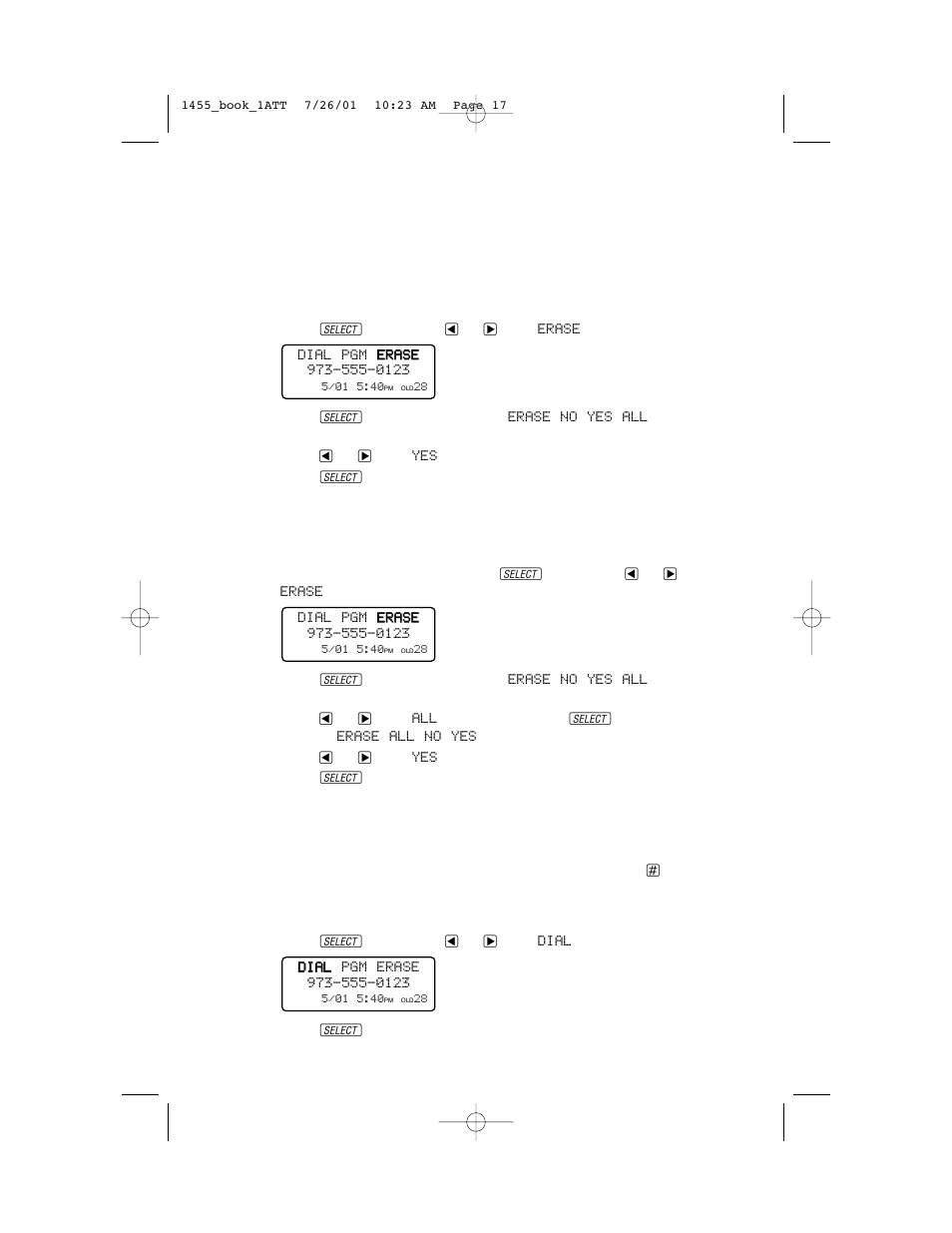 Caller id operation, Delete records from call history, Dial a displayed number | AT&T 1455 User Manual | Page 20 / 36