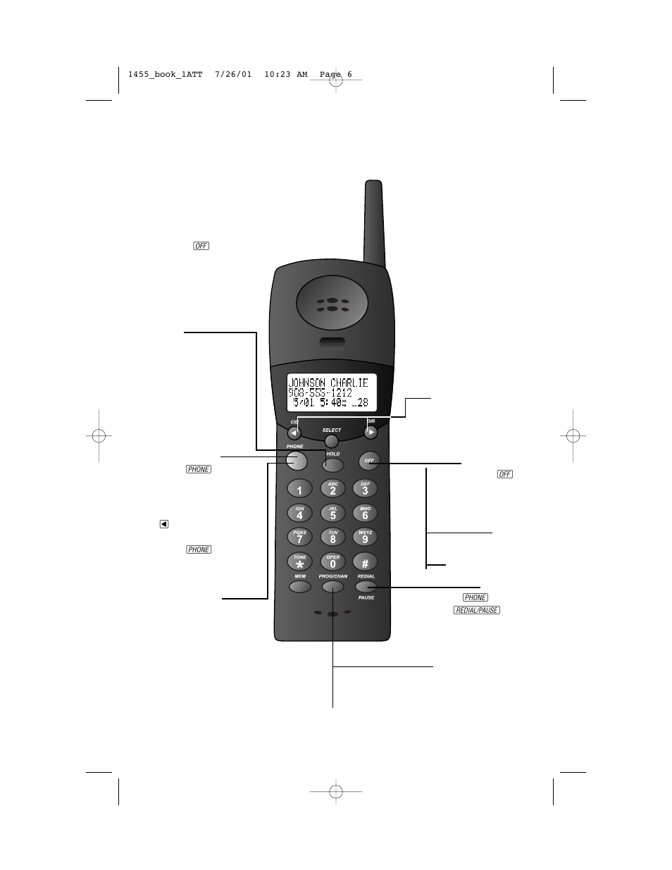 Headline left, Telephone operation, Headline l-sub | AT&T 1455 User Manual | Page 9 / 36
