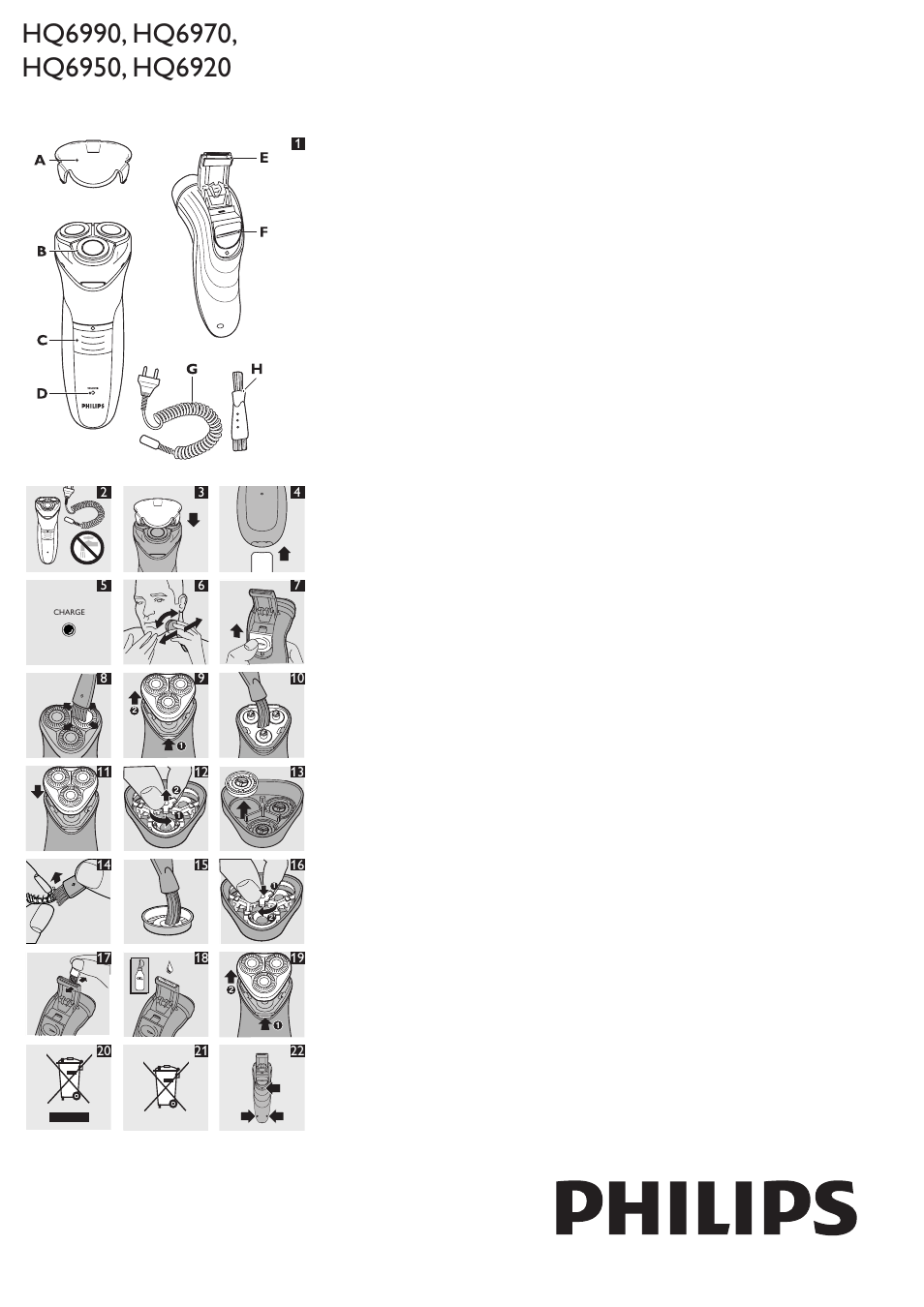 Philips SHAVER Series 3000 Rasoir électrique rasage à sec User Manual | 9 pages