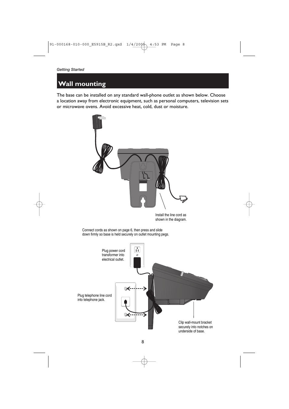 Wall mounting | AT&T E5915B User Manual | Page 10 / 28