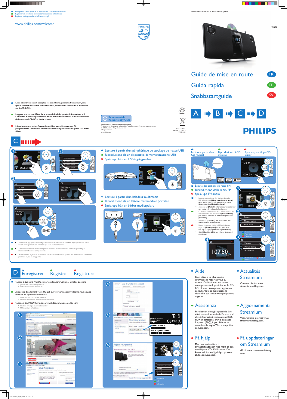 Philips Streamium Microchaîne hi-fi sans fil User Manual | 2 pages