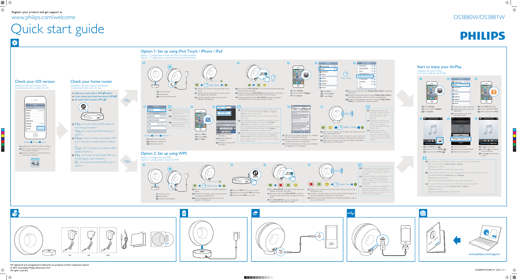 Philips Fidelio Enceinte sans fil SoundRing User Manual | 2 pages