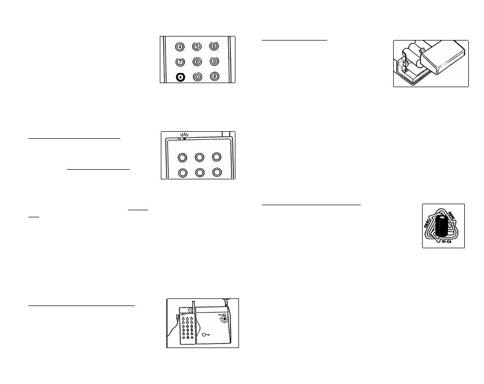 Tone (*) key (home office use), F. responding to low battery indicators, G. operating the portable unit from the cradle | F . g, Responding to low battery indicators, Operating the portable unit from the cradle | AT&T 2U20 User Manual | Page 17 / 25