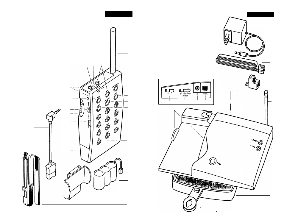 B. base unit and accessories, Base unit and accessories | AT&T 2U20 User Manual | Page 8 / 25