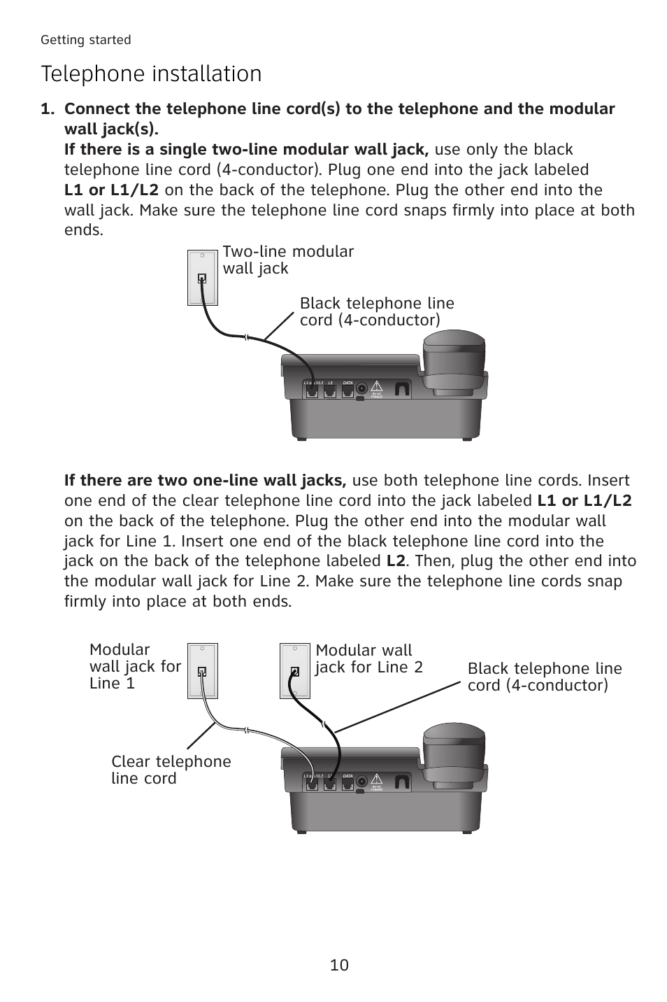 Telephone installation | AT&T ATT 993 User Manual | Page 13 / 79