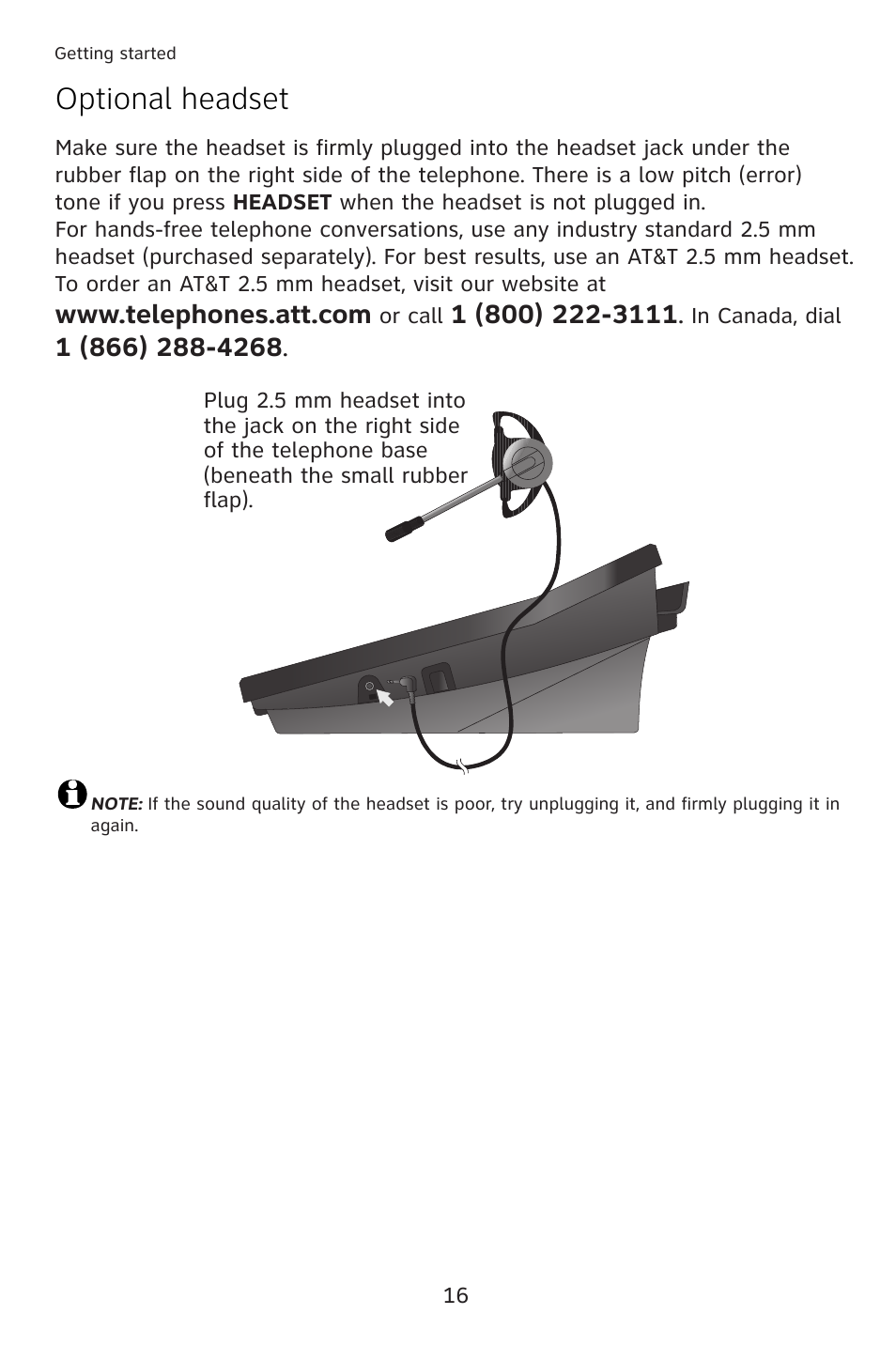 Optional headset | AT&T ATT 993 User Manual | Page 19 / 79