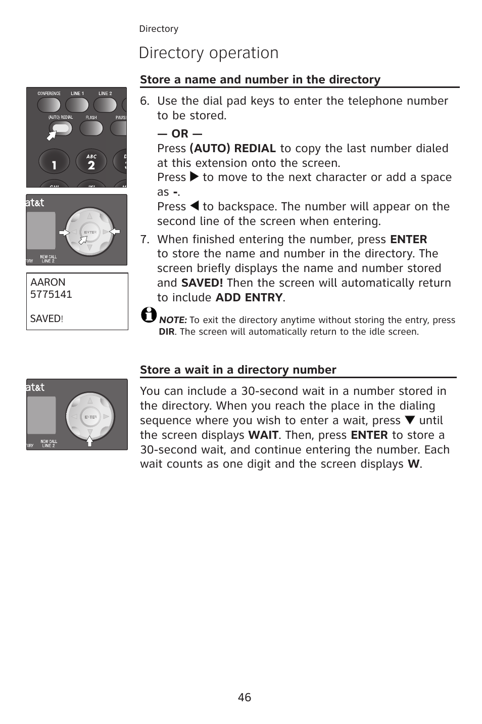 Directory operation | AT&T ATT 993 User Manual | Page 49 / 79