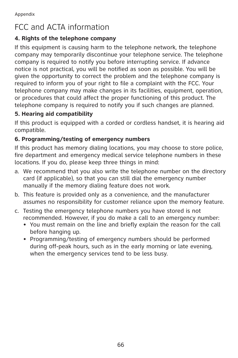 Fcc and acta information | AT&T ATT 993 User Manual | Page 69 / 79