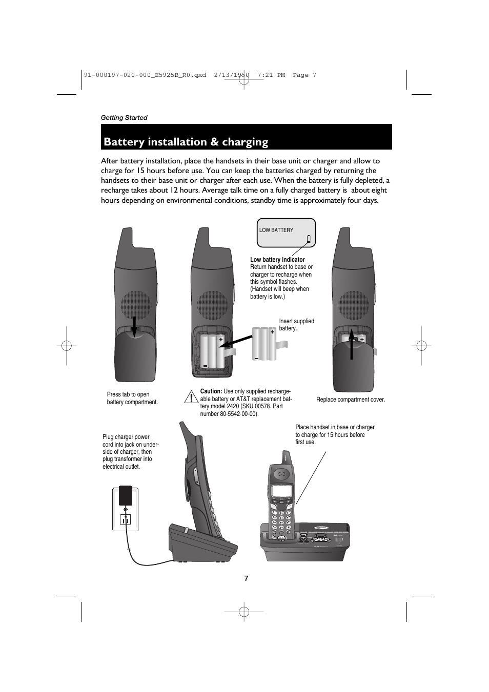 Battery installation & charging | AT&T E5925B User Manual | Page 9 / 59