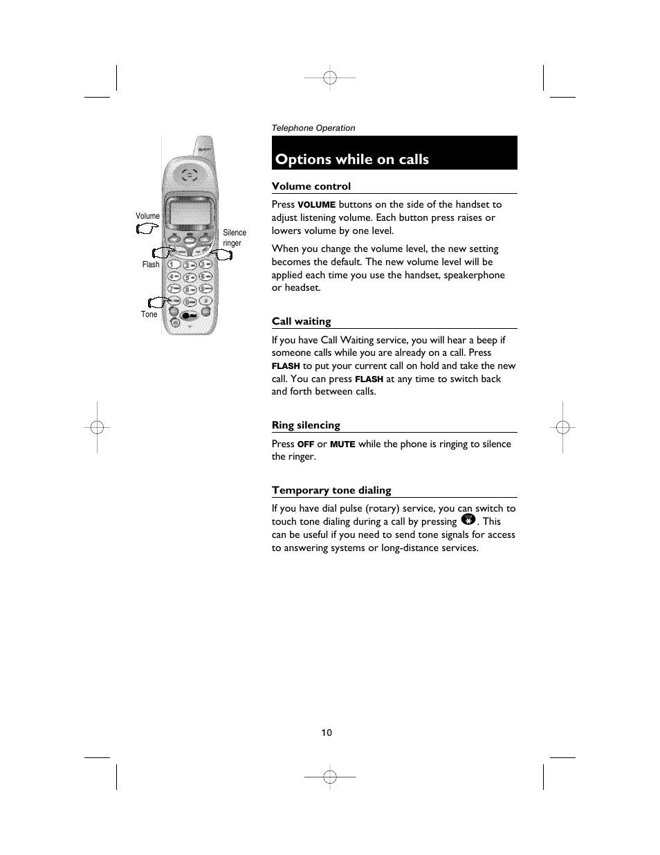 Options while on calls | AT&T 2120 User Manual | Page 12 / 32