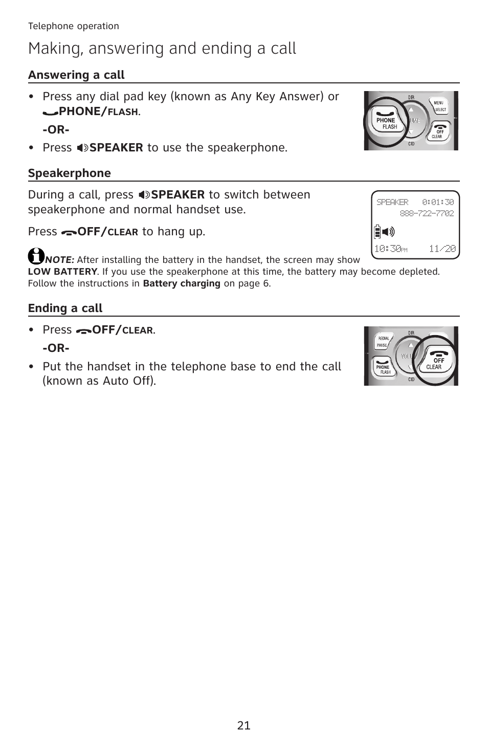 Making, answering and ending a call | AT&T DECT 6.0 EL52100 User Manual | Page 26 / 80