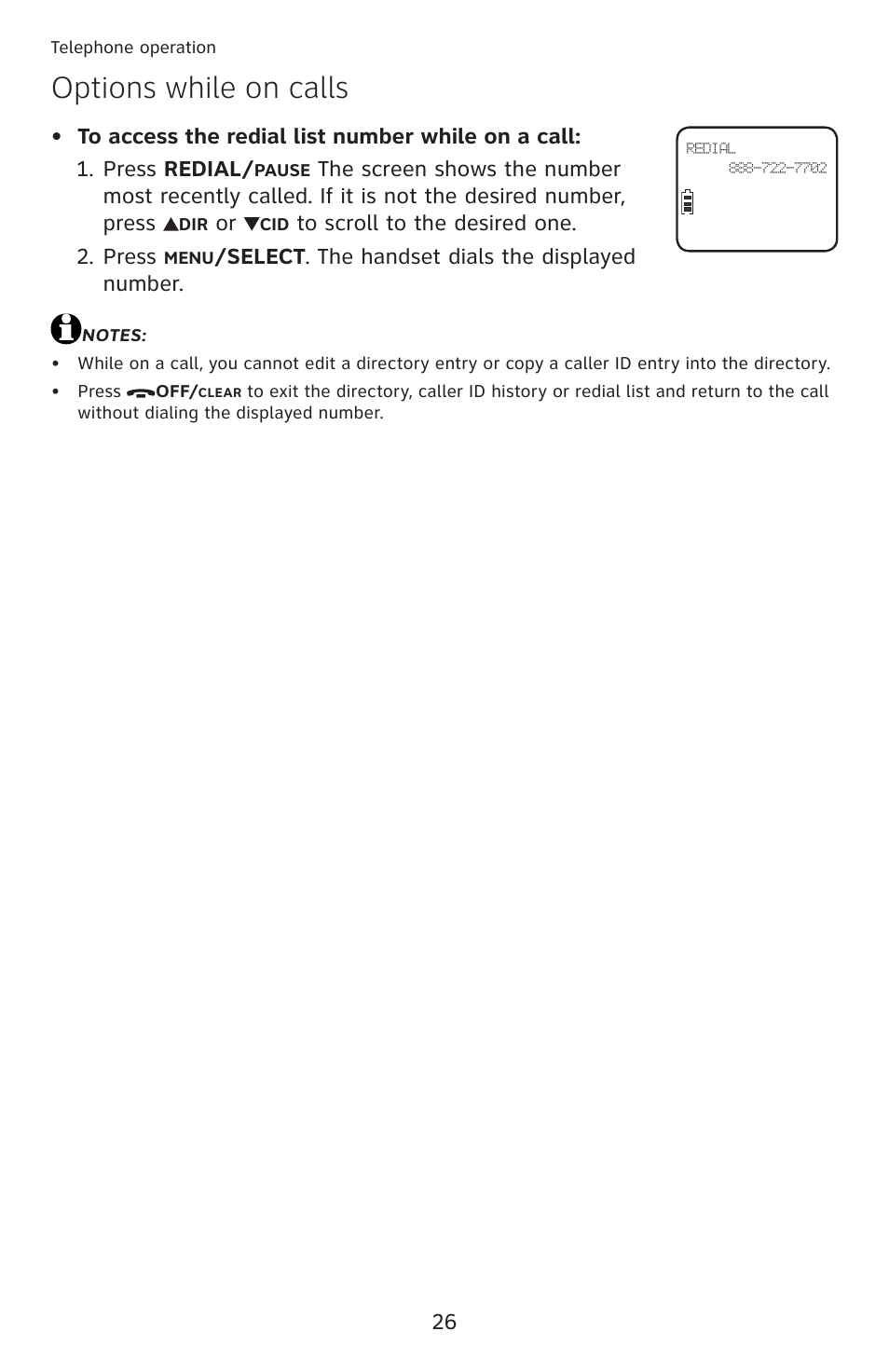 Options while on calls | AT&T DECT 6.0 EL52100 User Manual | Page 31 / 80