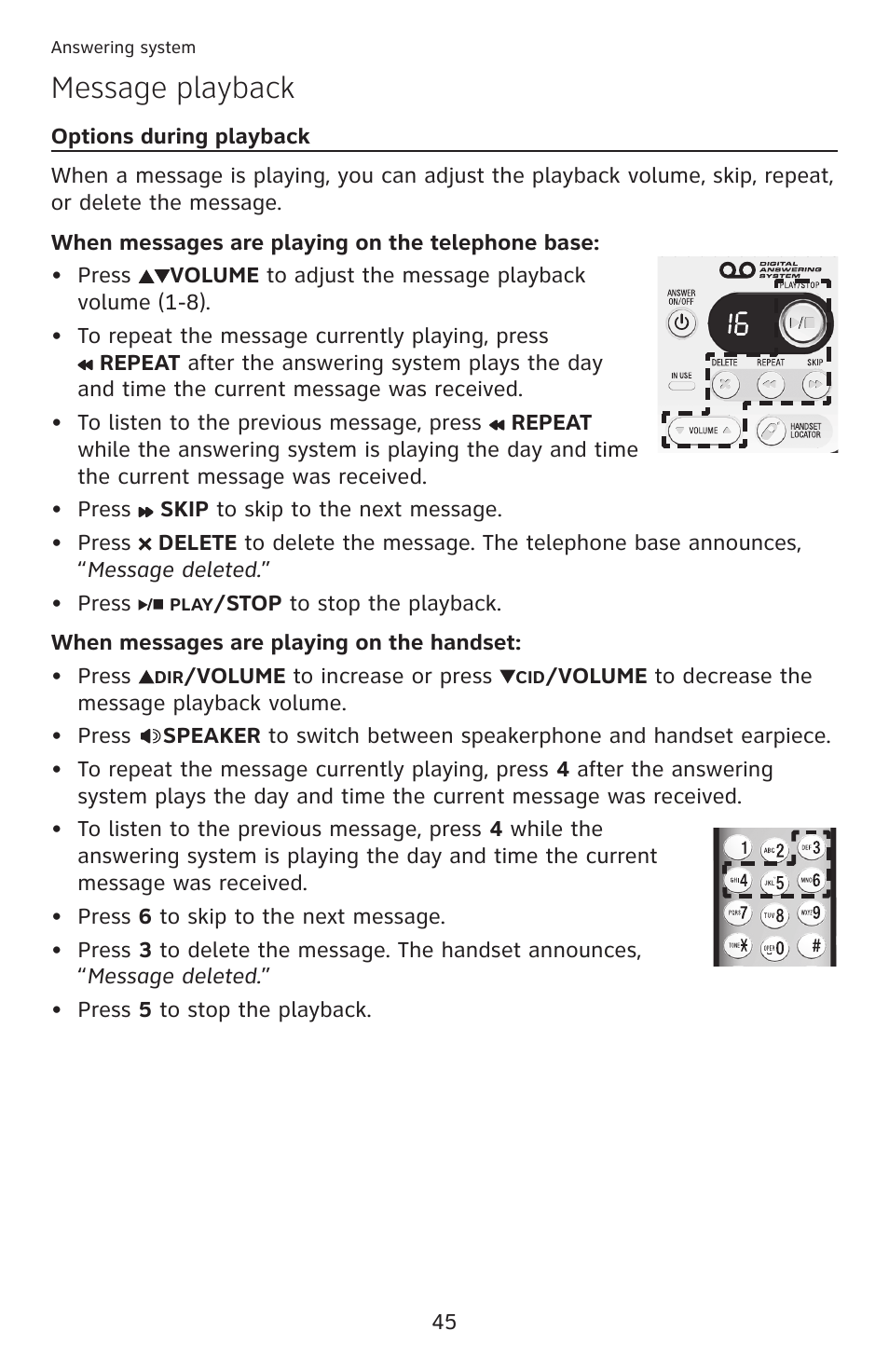 Message playback | AT&T DECT 6.0 EL52100 User Manual | Page 50 / 80