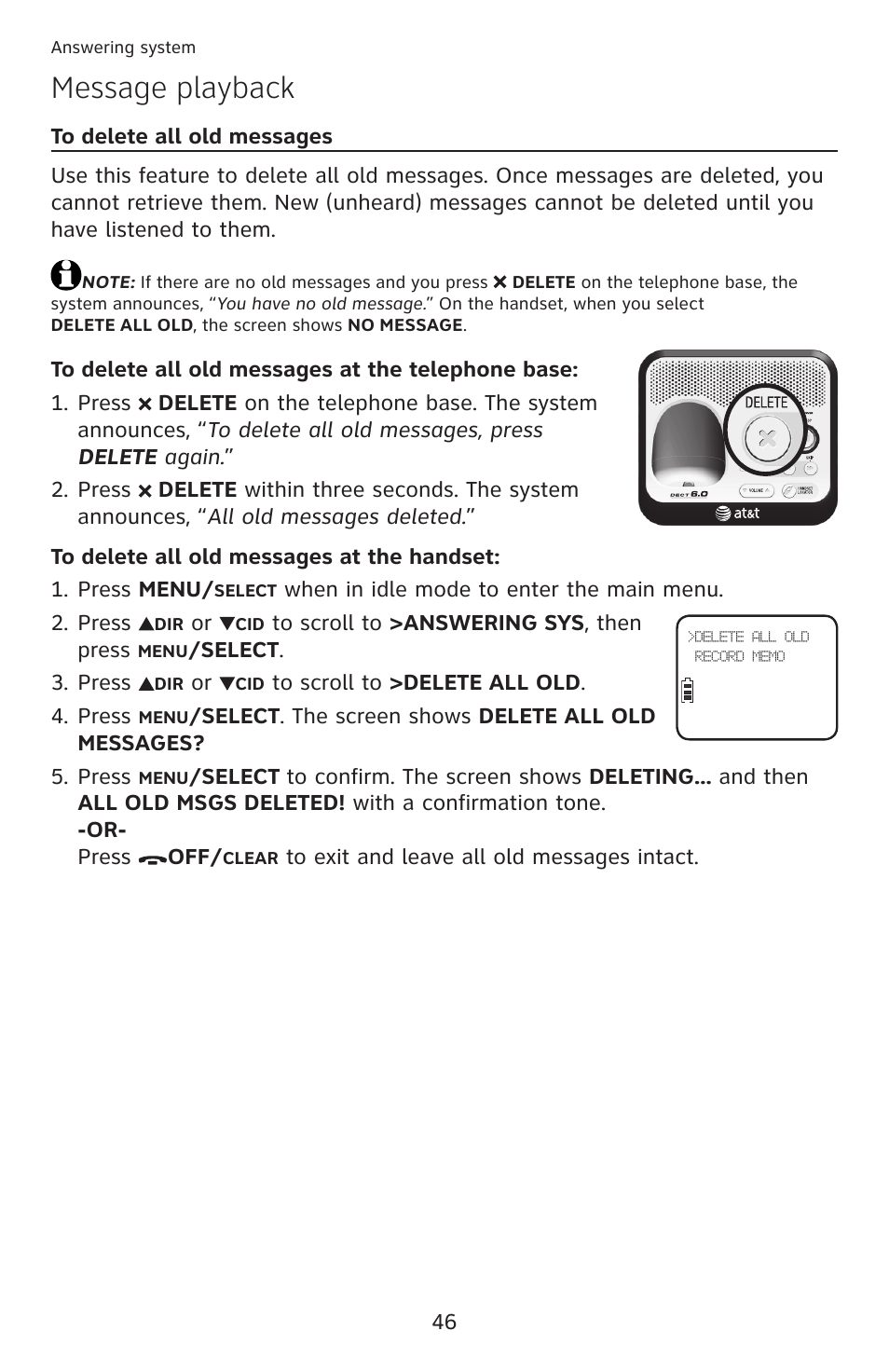 Message playback | AT&T DECT 6.0 EL52100 User Manual | Page 51 / 80