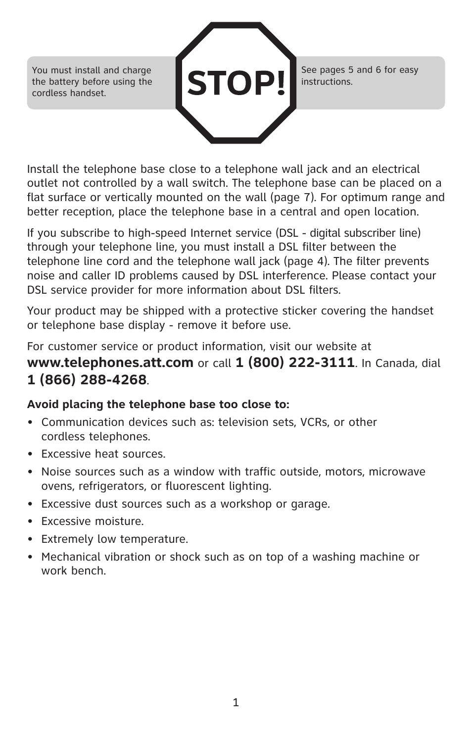 AT&T DECT 6.0 EL52100 User Manual | Page 6 / 80