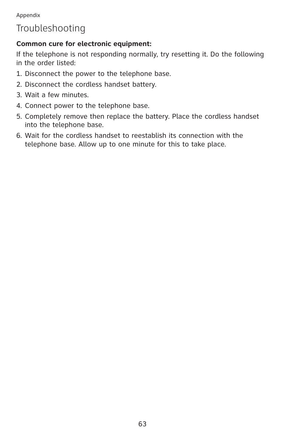 Troubleshooting | AT&T DECT 6.0 EL52100 User Manual | Page 68 / 80