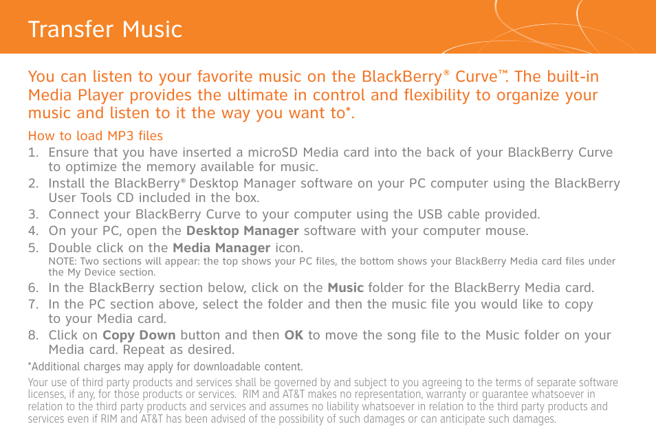 Transfer music | AT&T Cell Phone User Manual | Page 11 / 16
