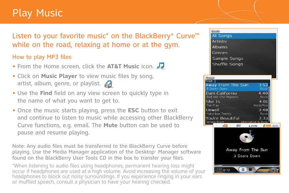Play music | AT&T Cell Phone User Manual | Page 12 / 16