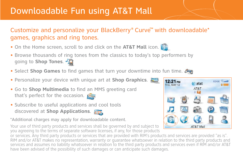 Downloadable fun using at&t mall | AT&T Cell Phone User Manual | Page 5 / 16