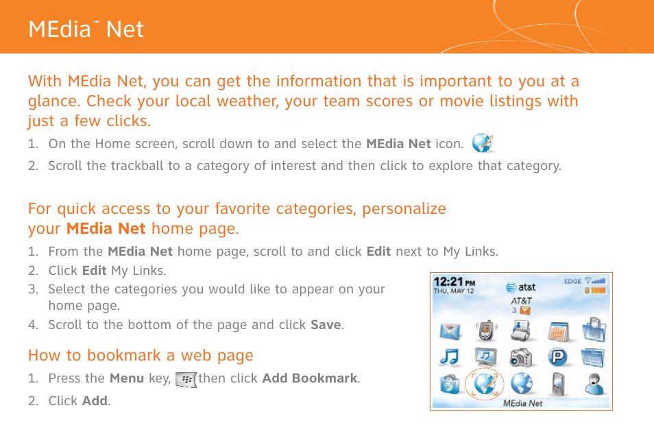 Media net | AT&T Cell Phone User Manual | Page 6 / 16