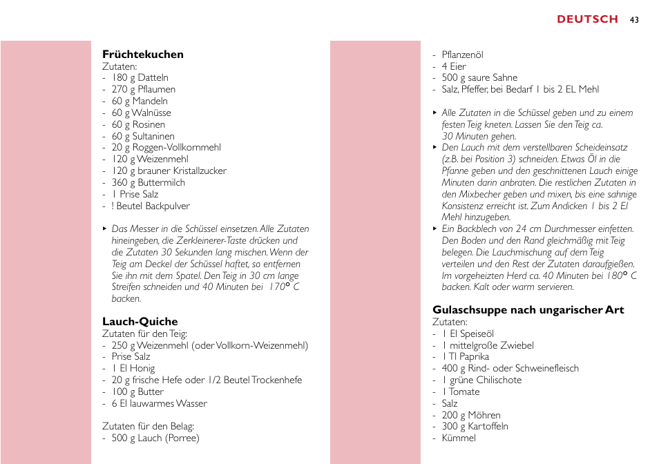 Philips Robot de cuisine User Manual | Page 43 / 118