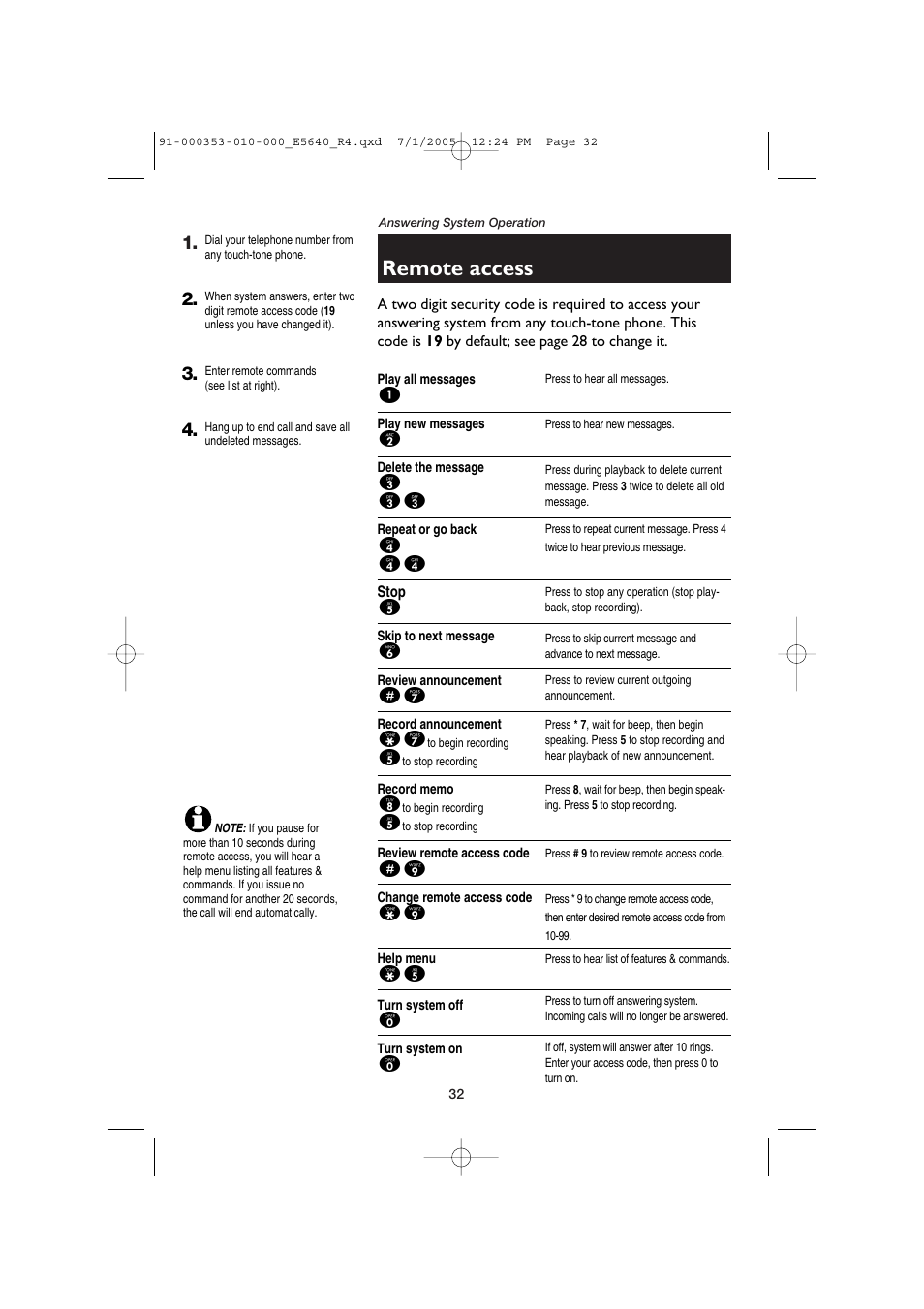 Remote access | AT&T E5640 User Manual | Page 34 / 45
