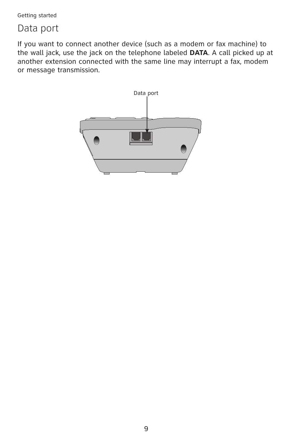 Data port | AT&T CL2909 User Manual | Page 15 / 49