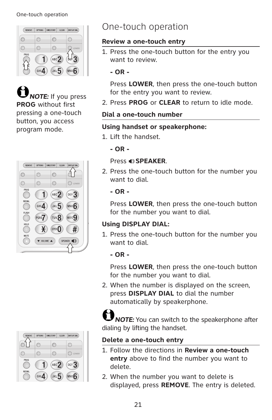 One-touch operation | AT&T CL2909 User Manual | Page 27 / 49