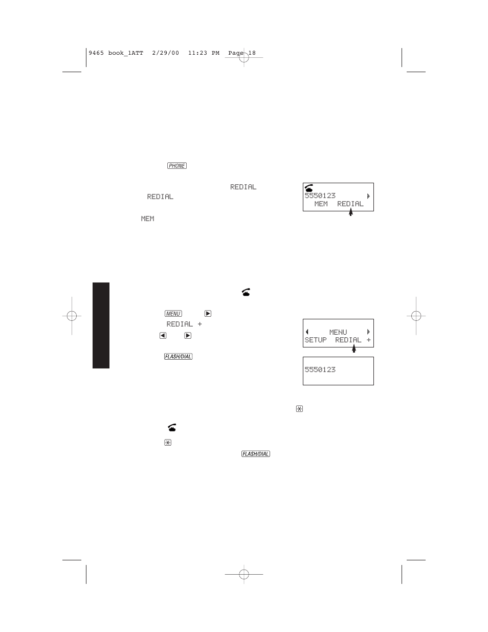 Telephone operation, At the handset, Redial | Redial plus, Temporary tone | AT&T 9465 User Manual | Page 20 / 56