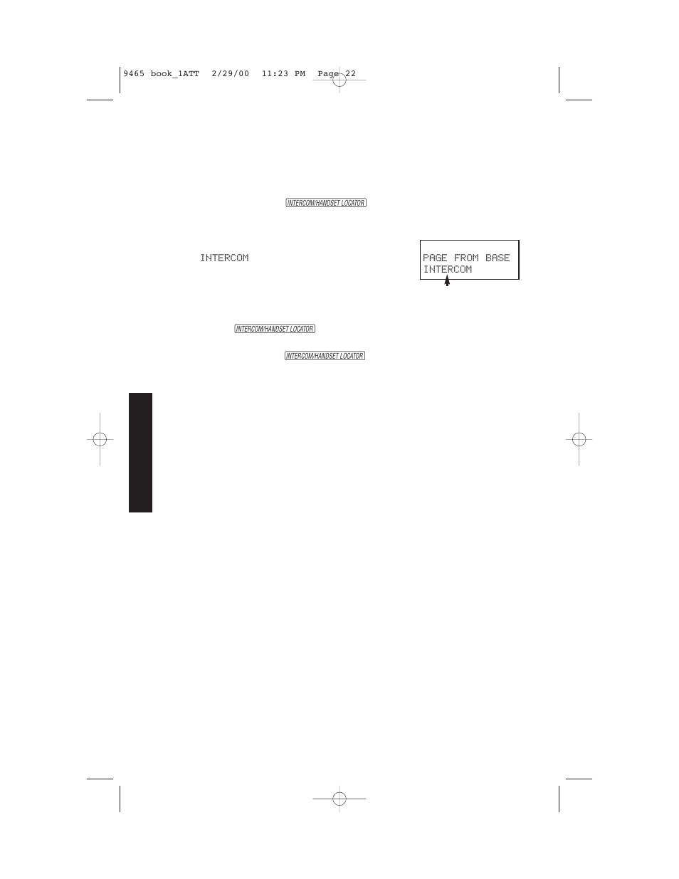 Telephone operation, At the base, Page/intercom | Handset locator | AT&T 9465 User Manual | Page 24 / 56