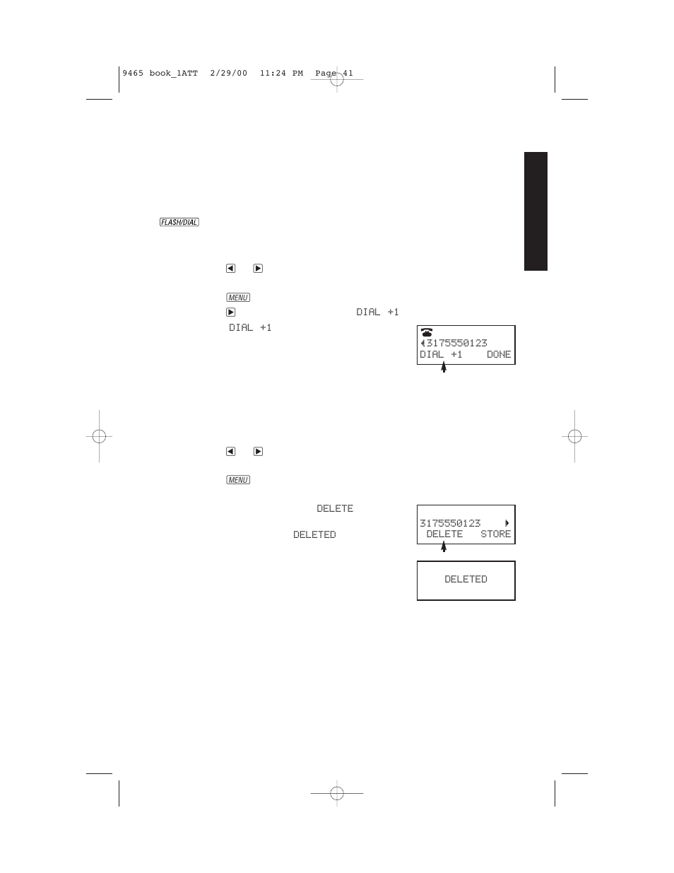Caller id operation, Delete call records from call history | AT&T 9465 User Manual | Page 43 / 56