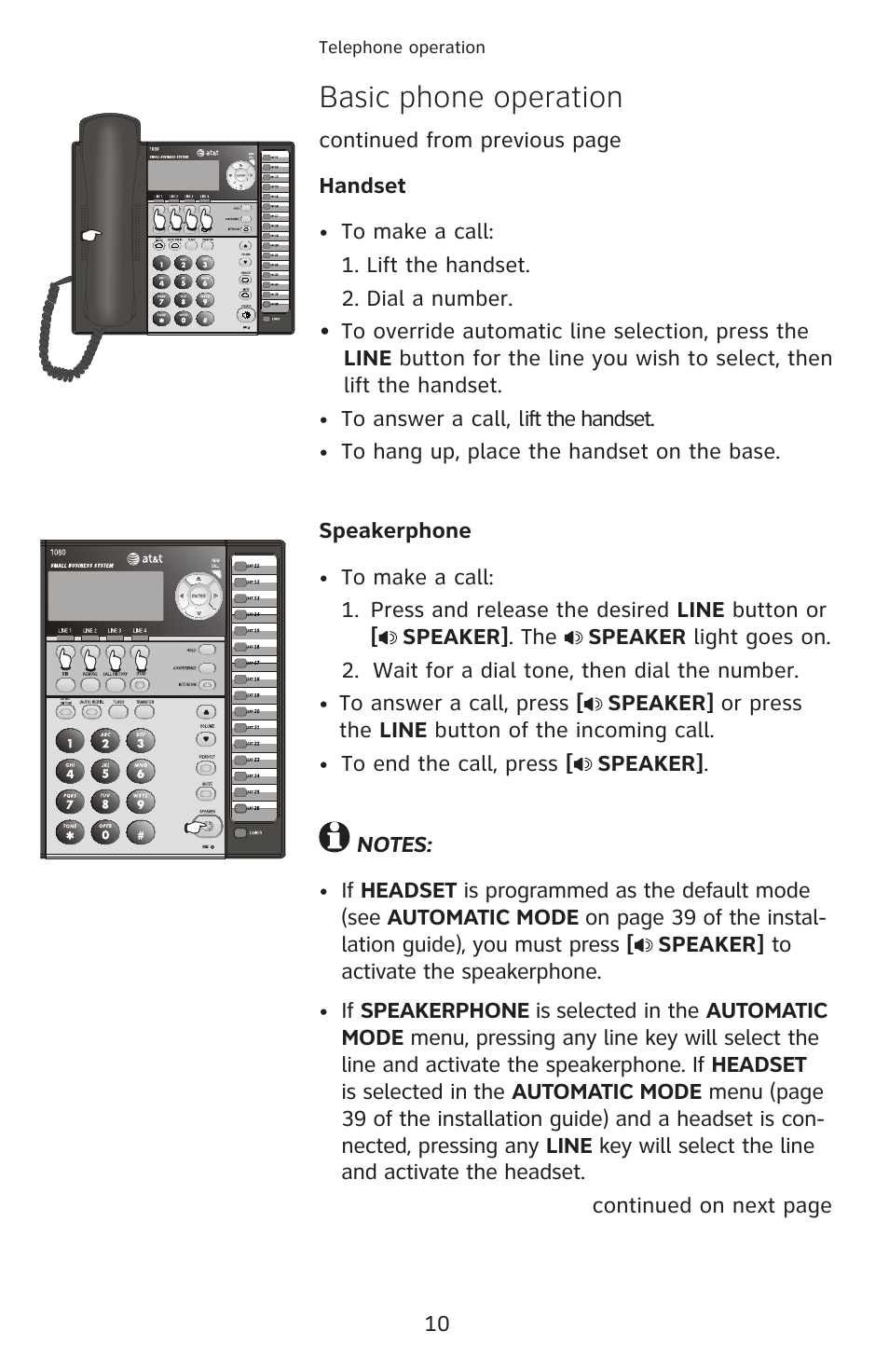Basic phone operation | AT&T 1080 Corded telephone User Manual | Page 17 / 30