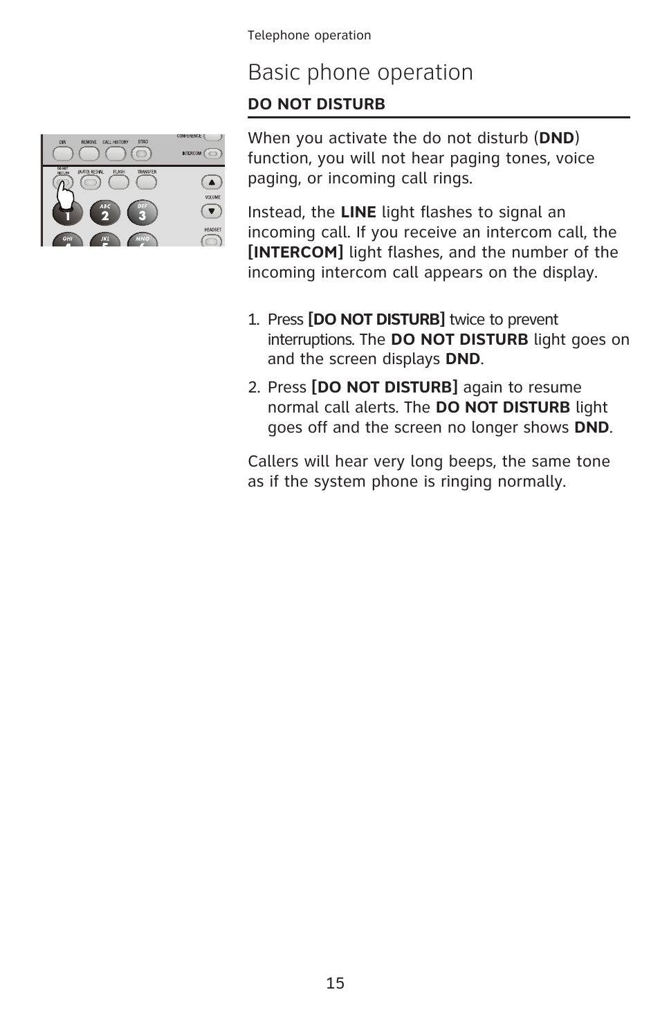 Basic phone operation | AT&T 1080 Corded telephone User Manual | Page 22 / 30