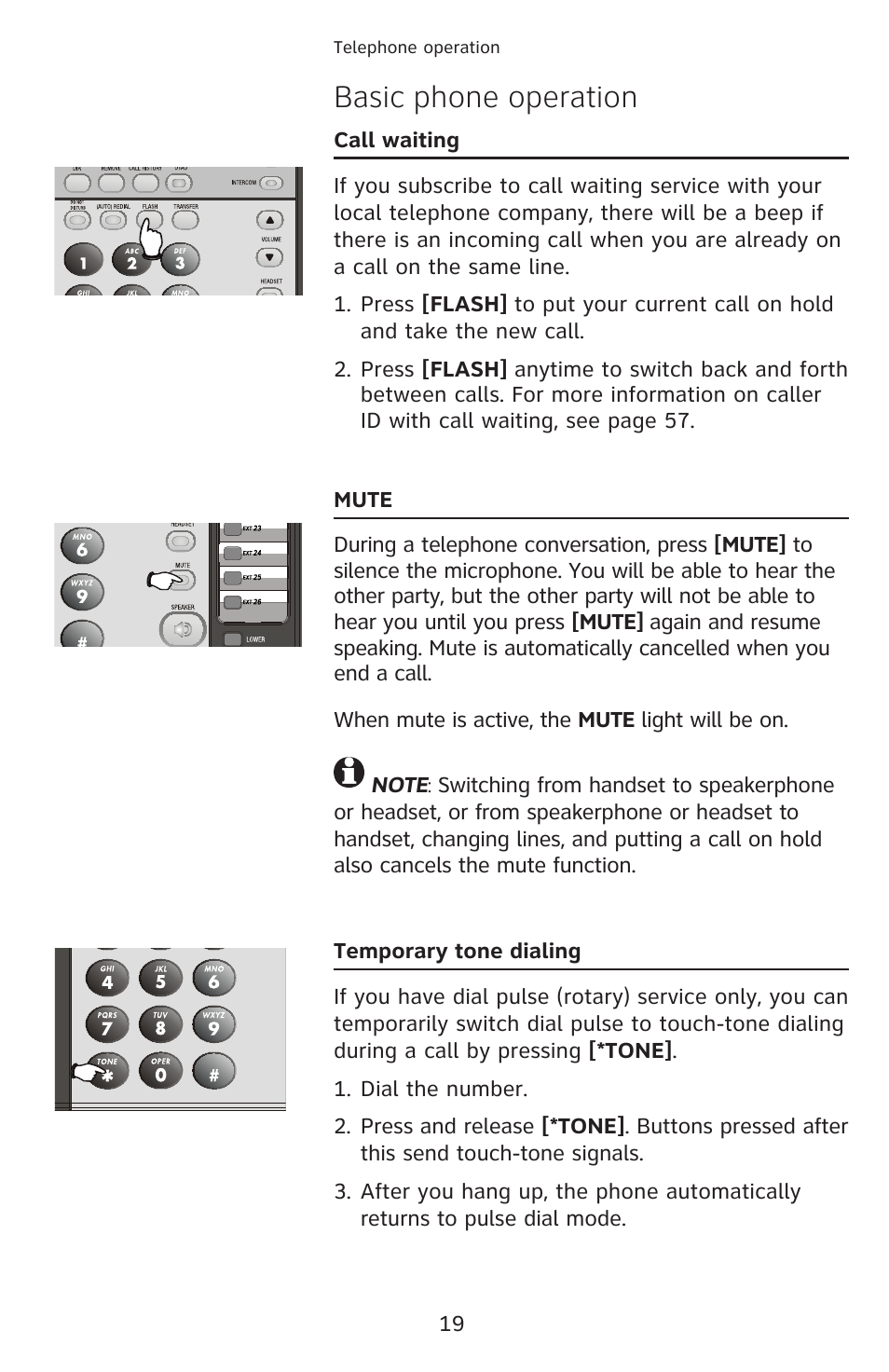 Basic phone operation | AT&T 1080 Corded telephone User Manual | Page 26 / 30